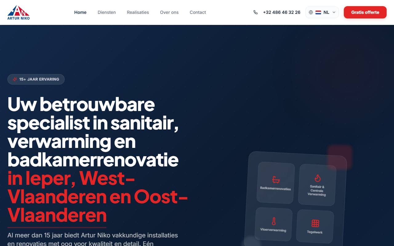Website van Artur Niko BV — BusyShark Agency
