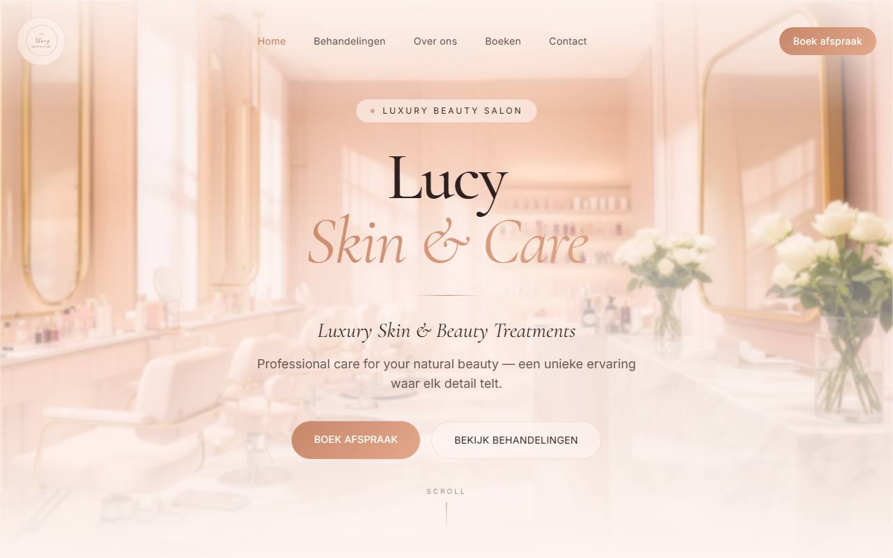 Website van Lucy Skin & Care — BusyShark Agency