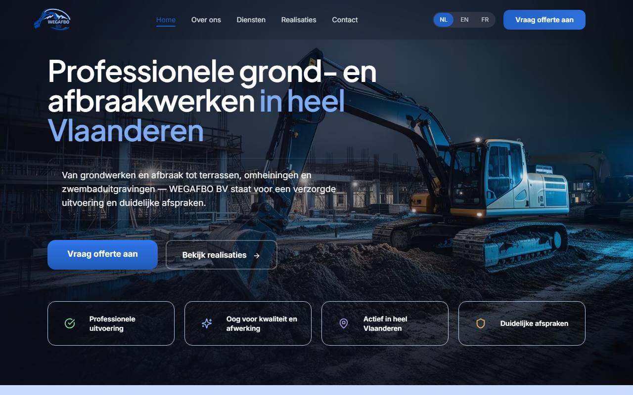 Website van WEGAFBO BV — BusyShark Agency